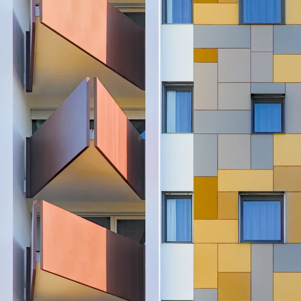 Photographie d'art architecture Montpellier Realista - Façade style Tetris et balcons asymétriques